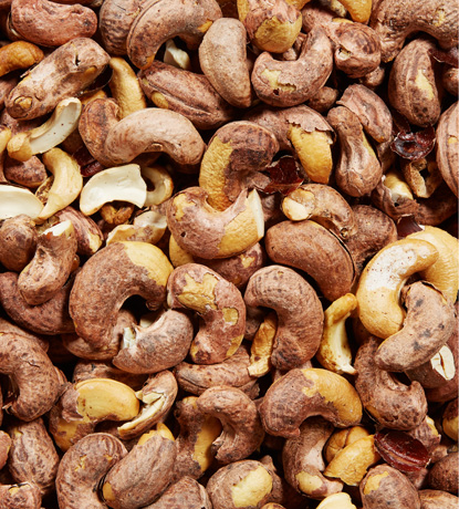 noix de cajou entiers jumbo rôtis à sec salés avec peau