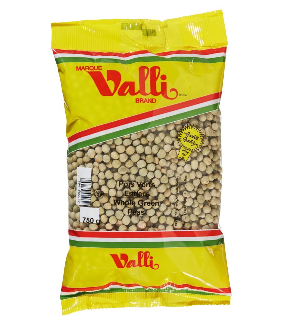 pois verts entiers valli