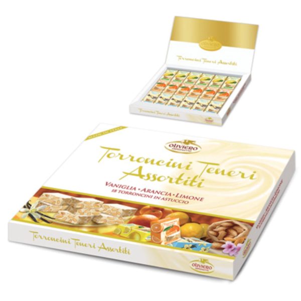 nougat torroncini aux citrons, oranges et vanille (boîte blanche)