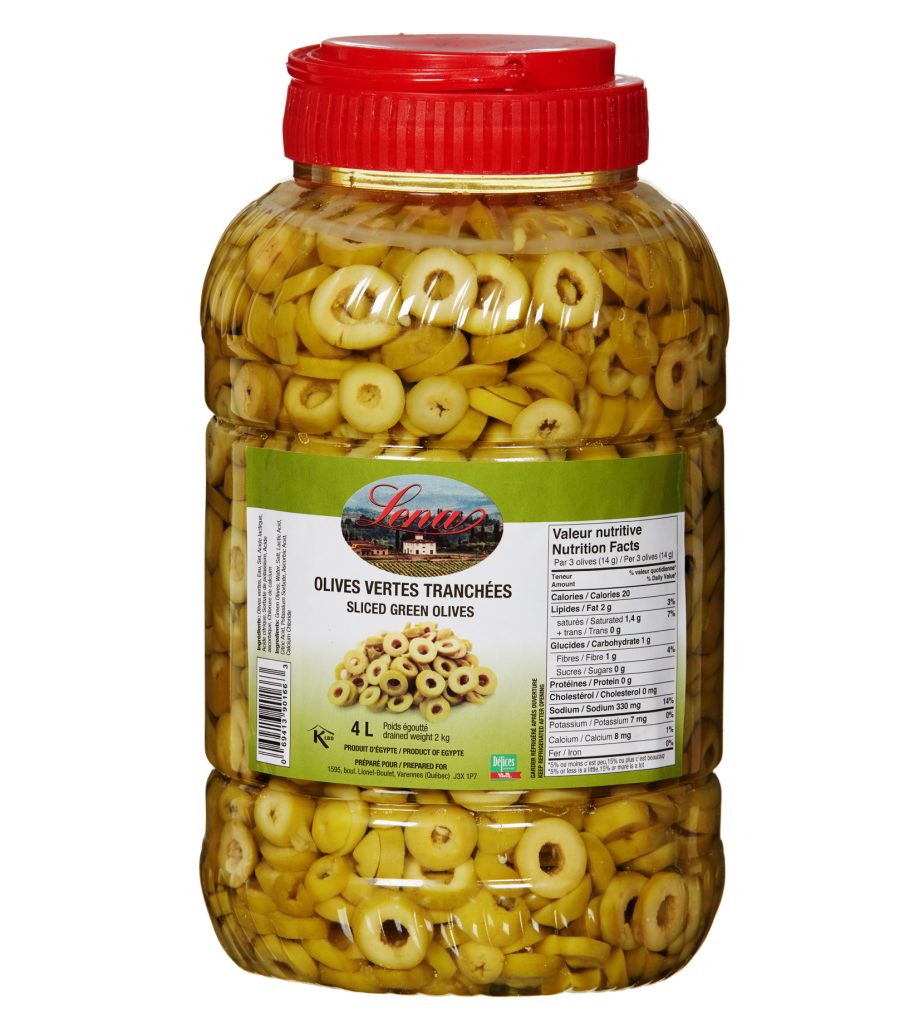 olives vertes tranchées