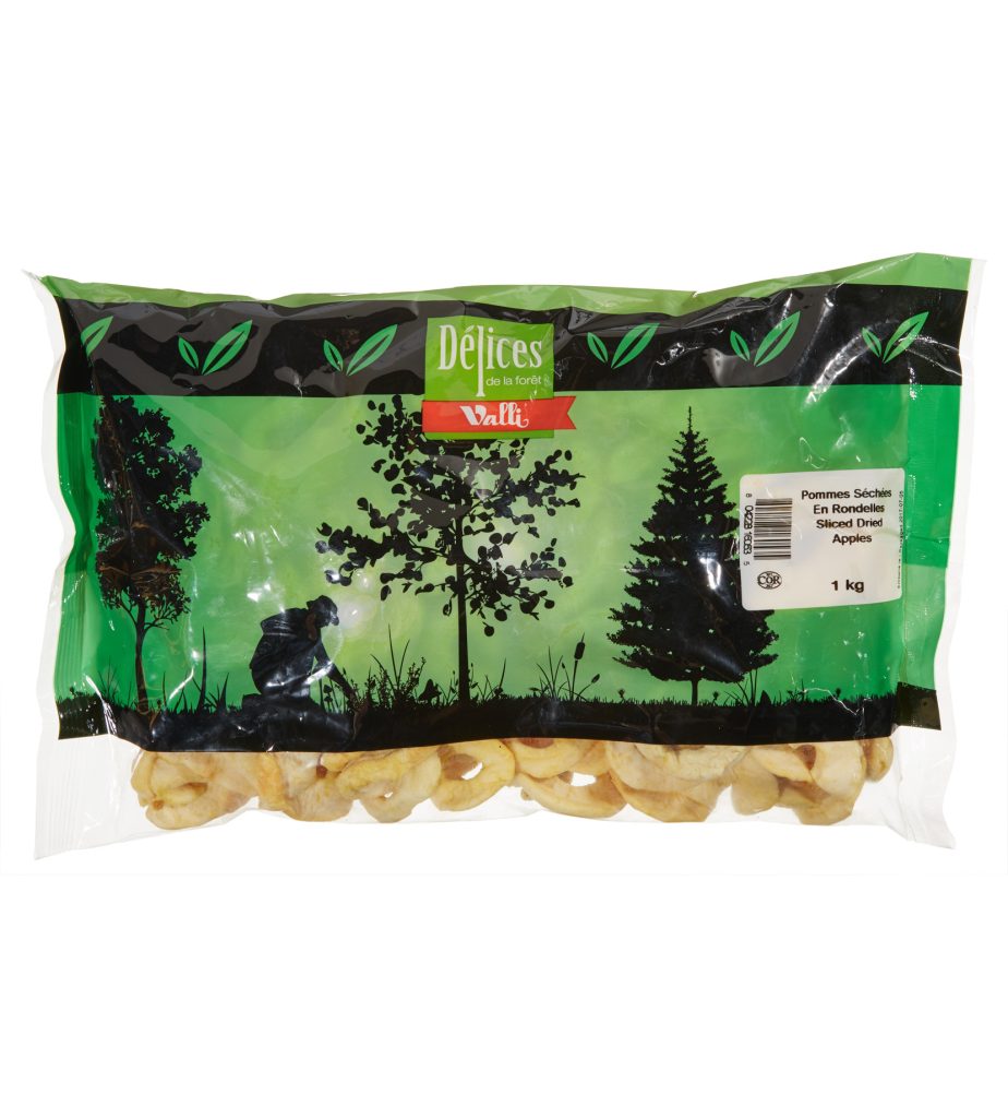 pommes séchées en rondelles