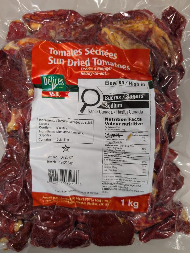 tomates séchées prêtes à manger