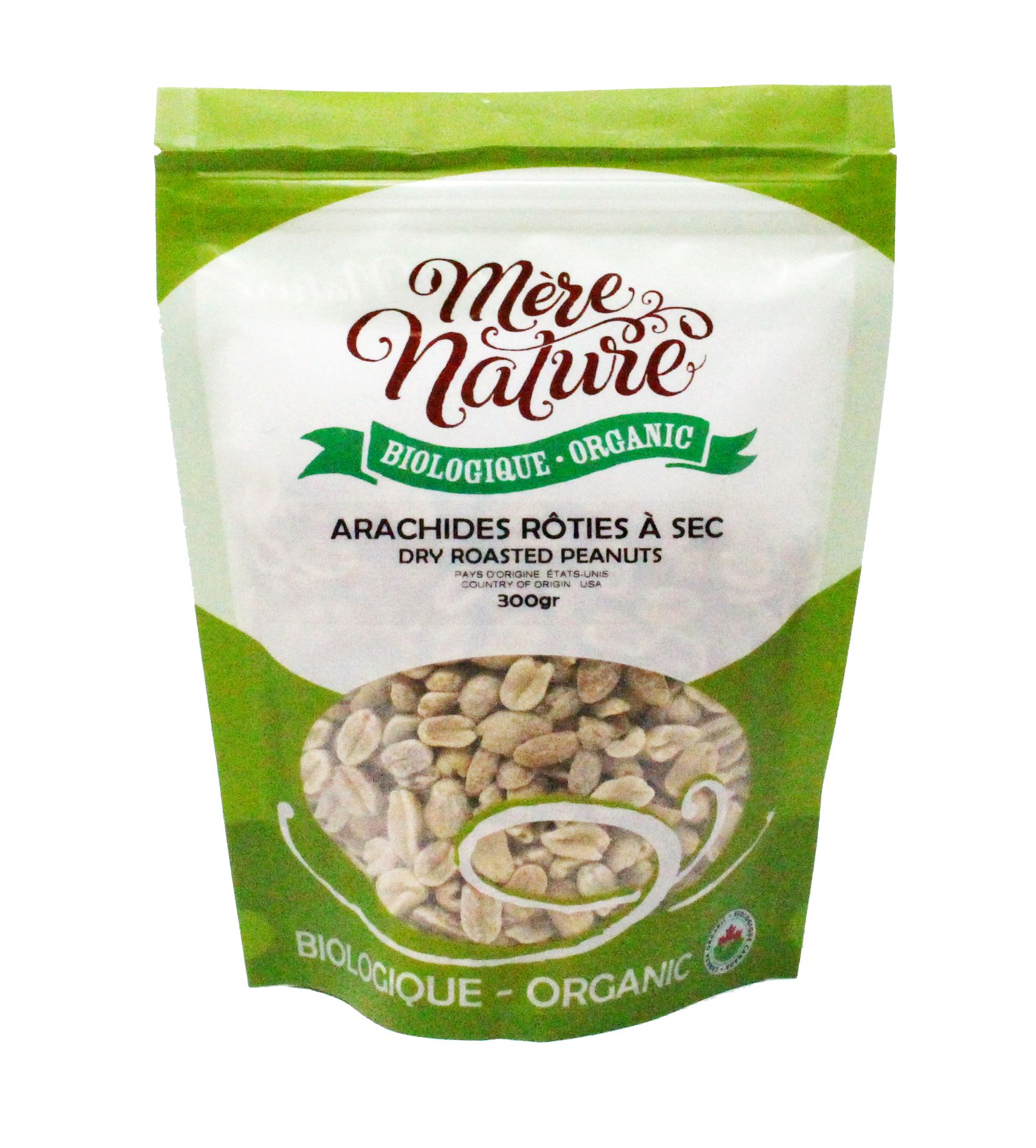 arachides rôties à sec biologiques (mère nature)