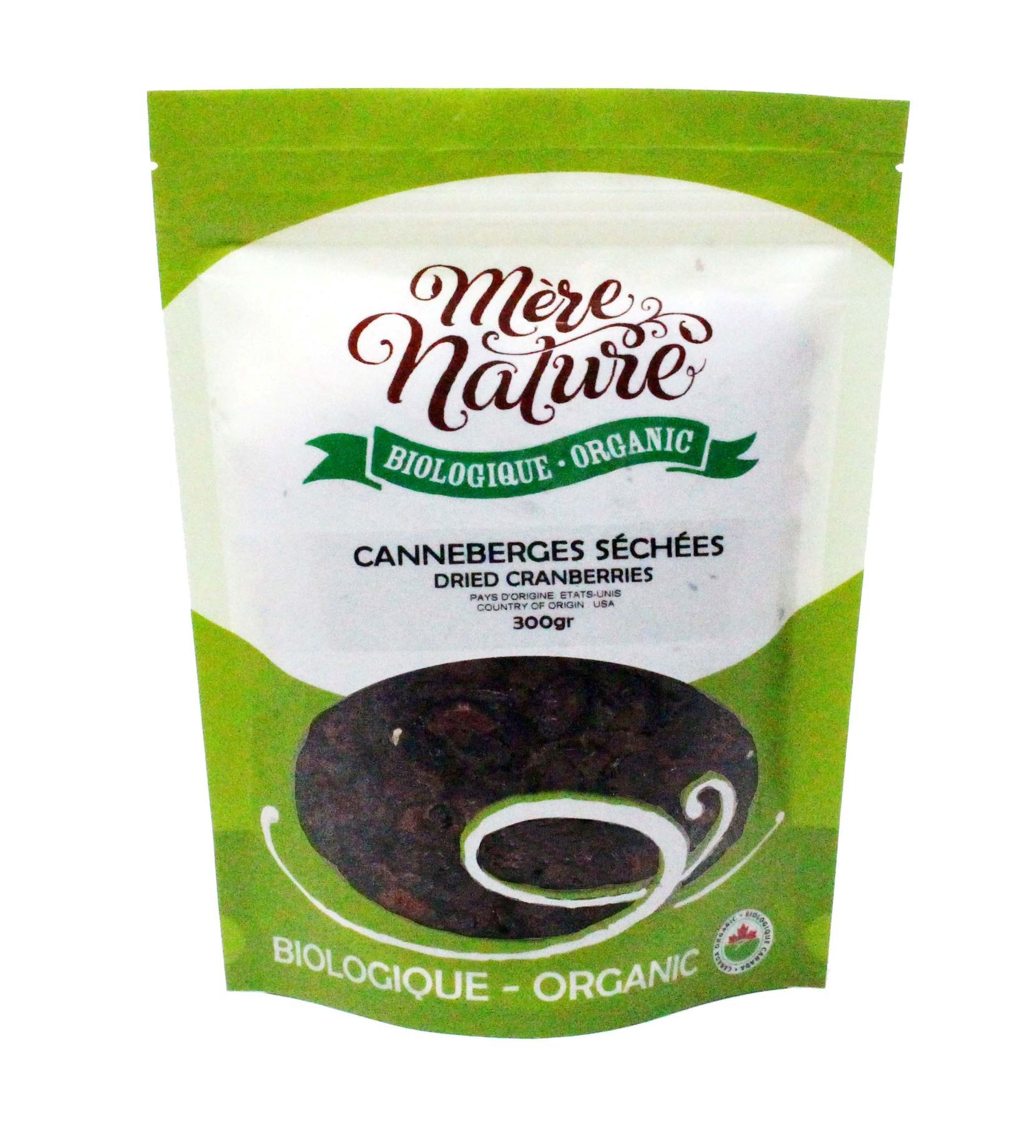 canneberges séchées biologiques (mère nature)