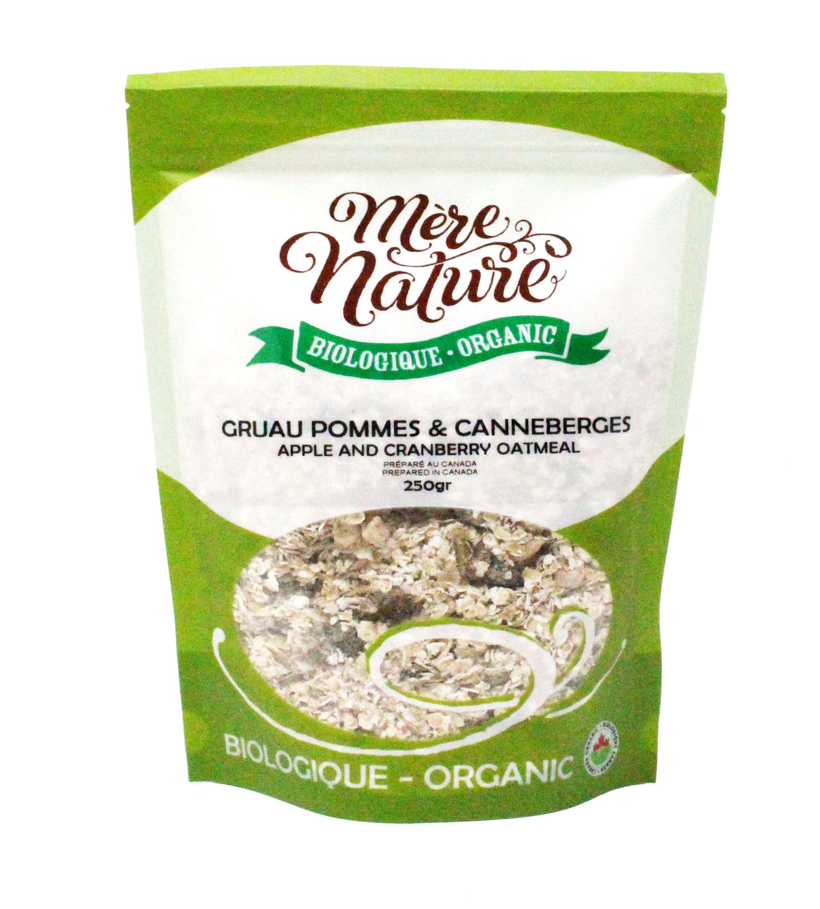 gruau pommes & canneberges biologiques (mère nature)
