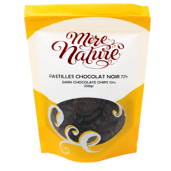 pastilles de chocolat noir 72% (mère nature)