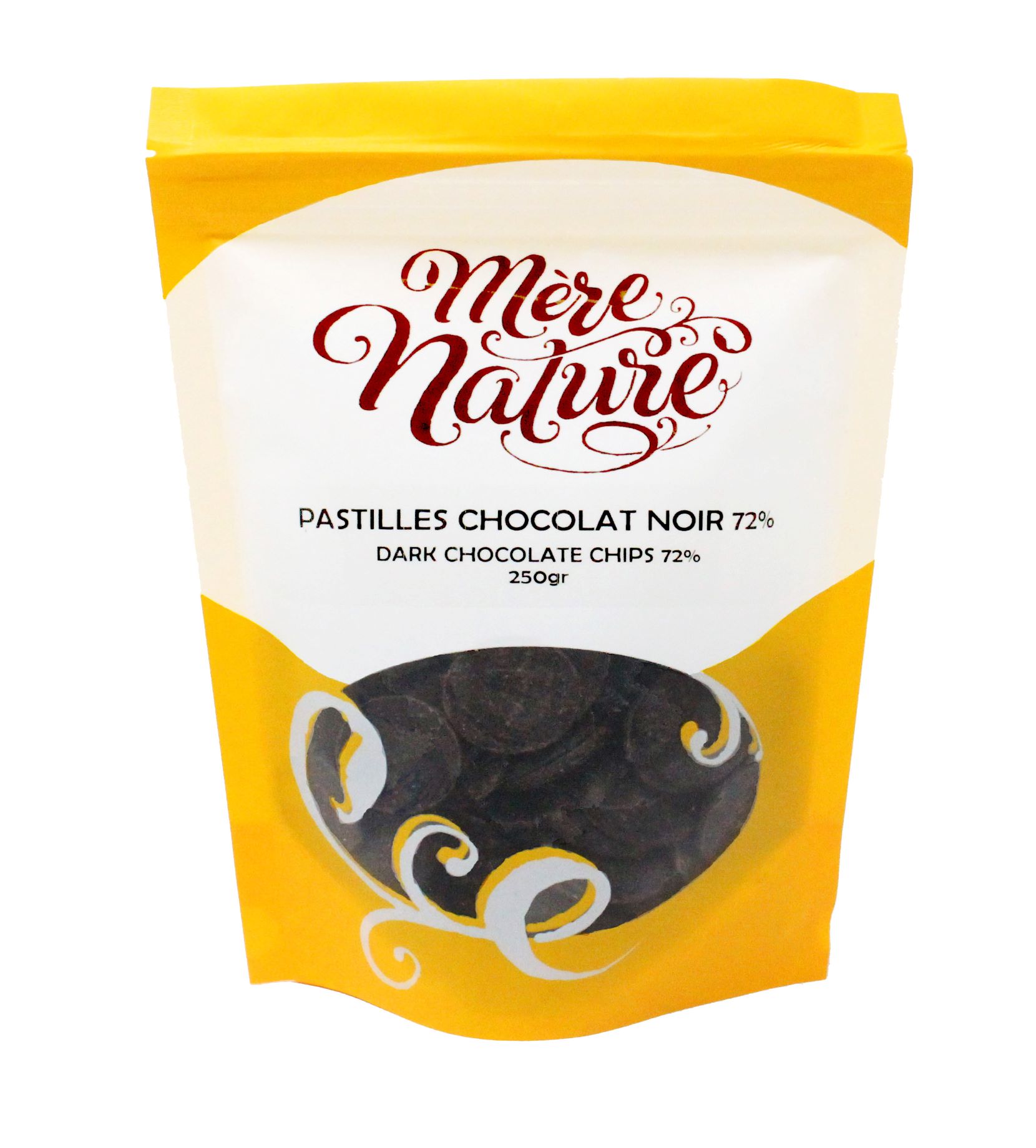 pastilles de chocolat noir 72% (mère nature)