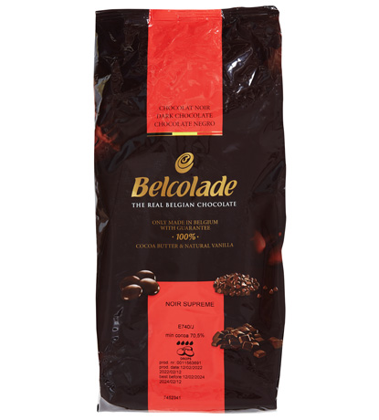 chocolat extra amer noir pastille 70,5 % (belcolade)