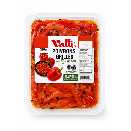 poivrons rouges grillés au feu de bois (julienne)