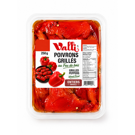 poivrons rouges grillés au feu de bois (entier )