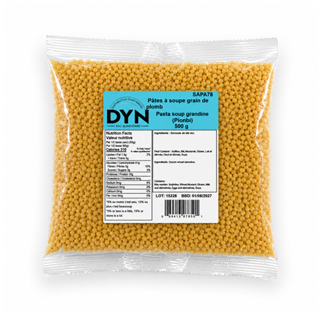 pâtes à soupe grain de plomb dyn